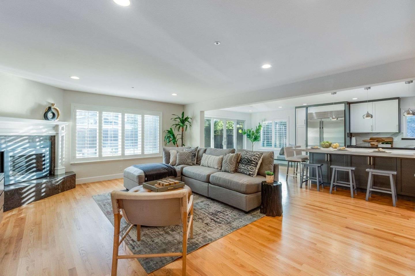 735 Sleeper Avenue Mountain View, CA 94040 - Photo 21 of 77 a living room with furniture and a fireplace