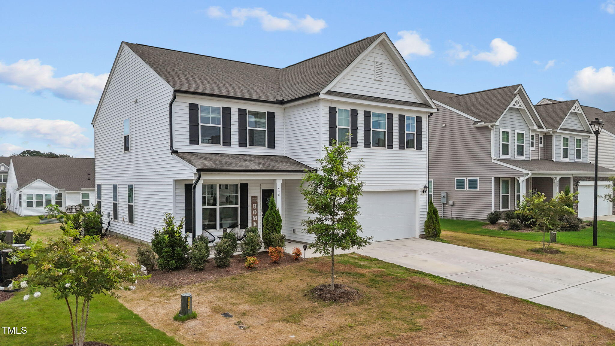456 Highview Drive Benson, NC 27504 - Photo 28 of 36 a front view of a house with a garden and plants