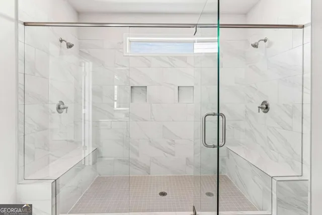 a bathroom with a shower