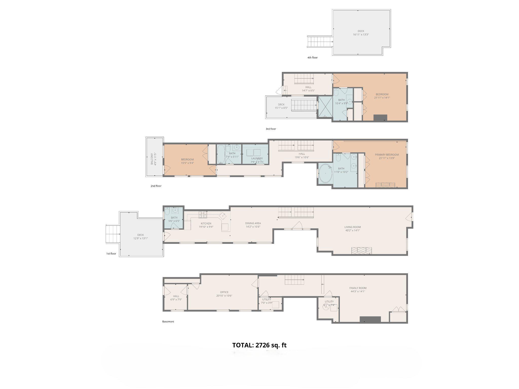 232 South Ann Street Baltimore, MD 21231 - Photo 62 of 62 Floor Plan all floors