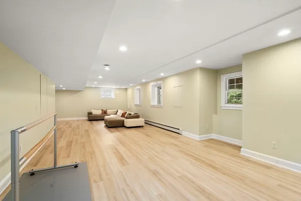 a view of a livingroom with a flat screen tv