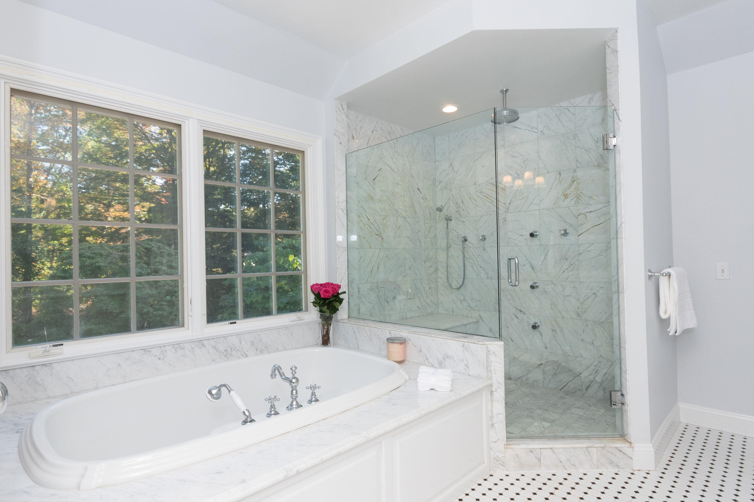 16 Shagbark Road Darien, CT 06820 - Photo 29 of 55 a bathroom with a bathtub and a shower