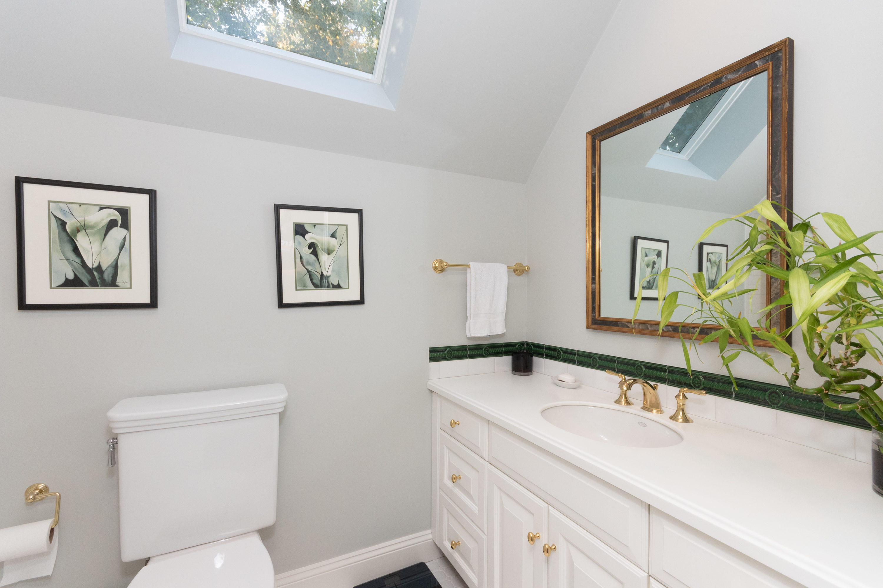 16 Shagbark Road Darien, CT 06820 - Photo 34 of 55 a bathroom with a granite countertop sink mirror vanity and toilet