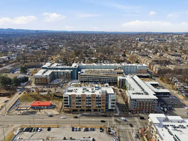 an aerial view of a city