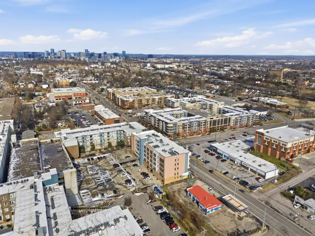 an aerial view of a city