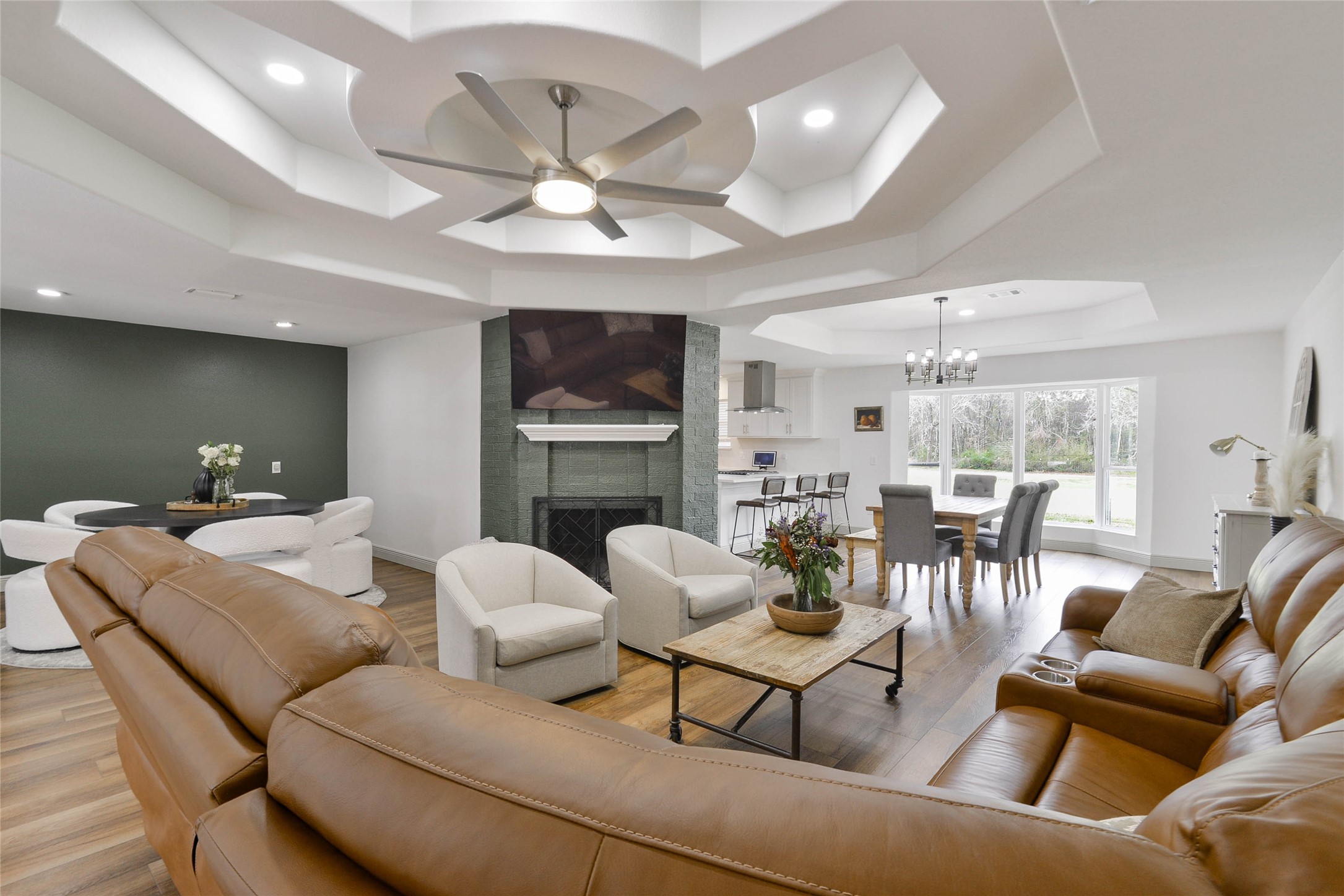 531 Brandon Road Conroe, TX 77302 - Photo 29 of 33 a living room with furniture and a view of kitchen