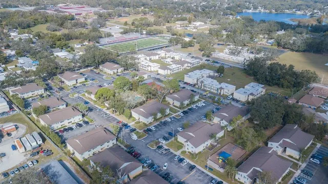an aerial view of a house having outdoor space