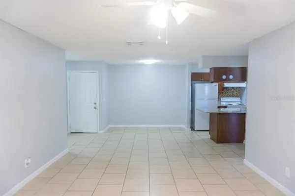 a view of a kitchen with a sink