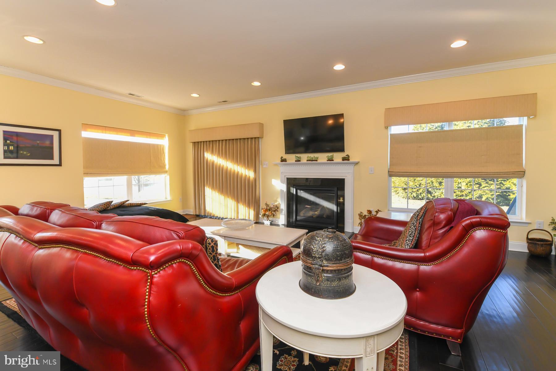 111 Weatherby Lane Glassboro, NJ 08028 - Photo 27 of 95 a living room with furniture a fireplace and a flat screen tv