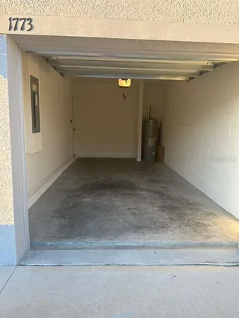 a view of a garage