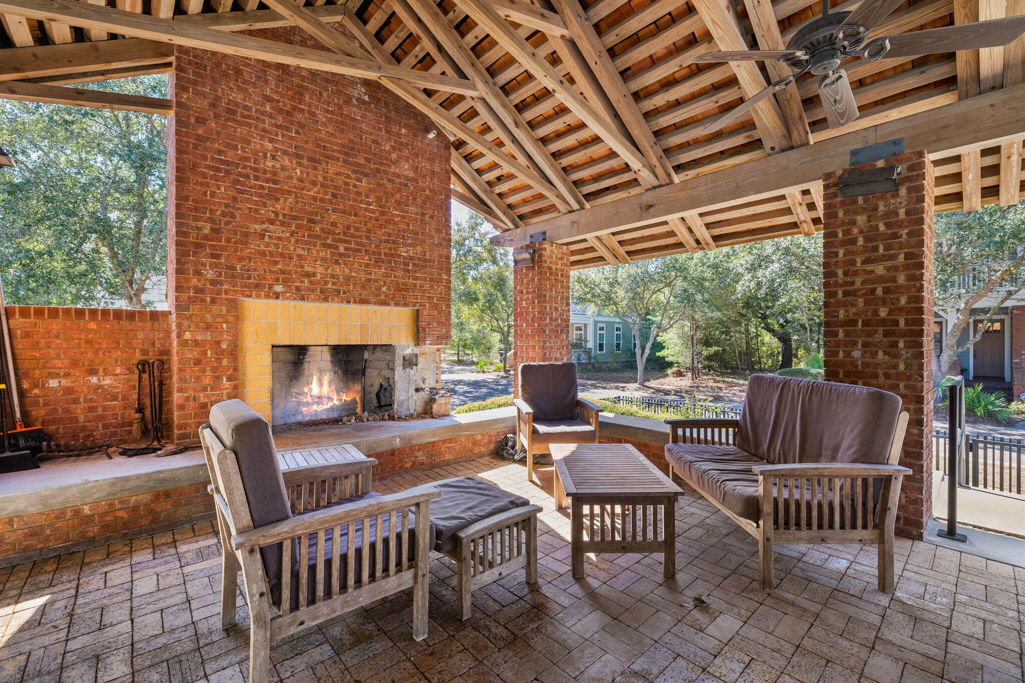 Lot 66 Lanier Lane Santa Rosa Beach, FL 32459 - Photo 16 of 18 a outdoor living space with patio furniture and a fireplace