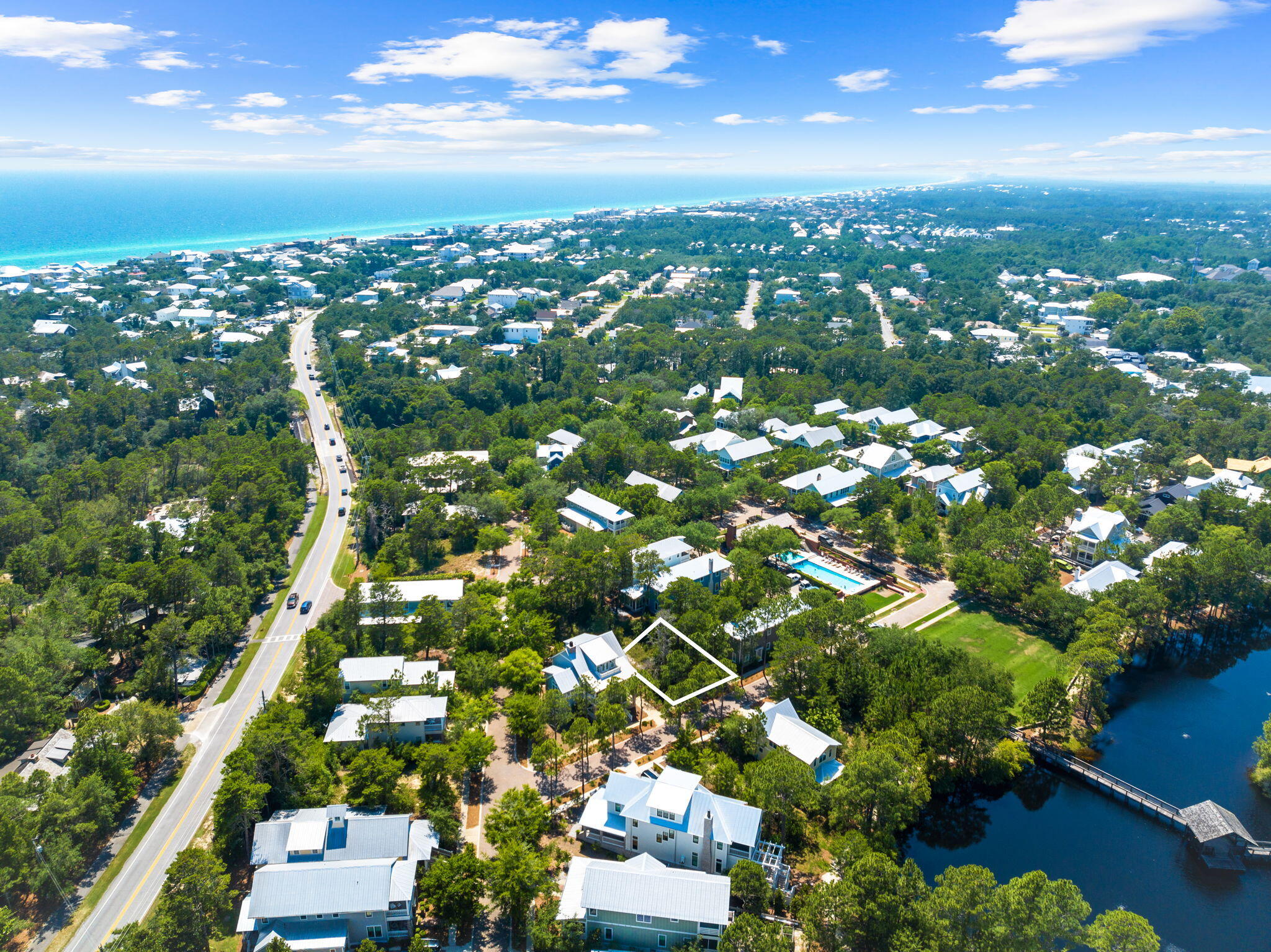 Lot 66 Lanier Lane Santa Rosa Beach, FL 32459 - Photo 4 of 18 an aerial view of residential houses with city view