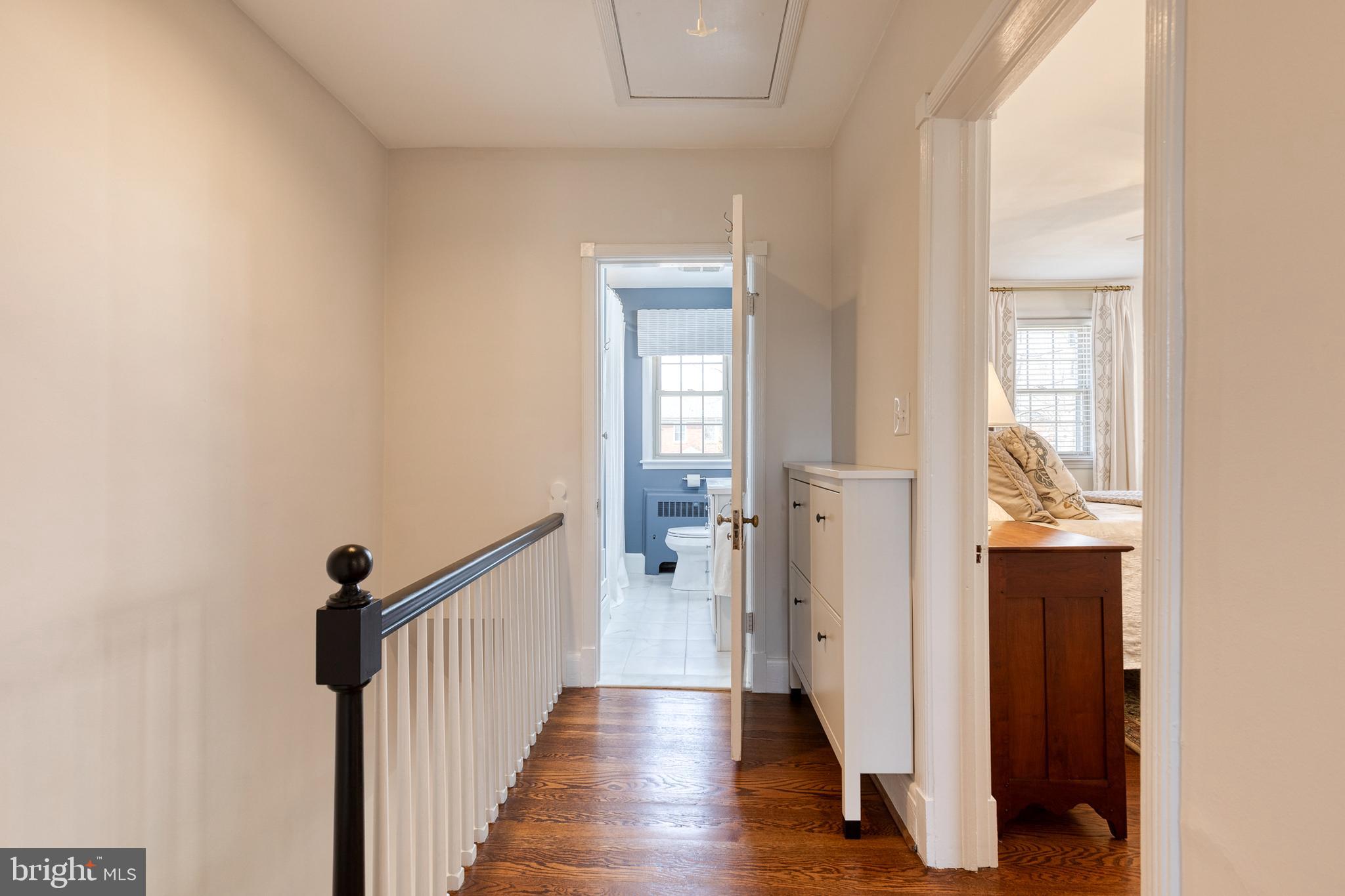 45 Dunkirk Road Baltimore, MD 21212 - Photo 30 of 45 a view of a hallway with wooden floor and stairs