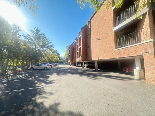 a view of street and tree