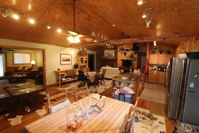 a view of a dry space with a mountain in the background