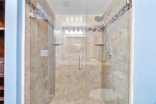 a bathroom with a shower