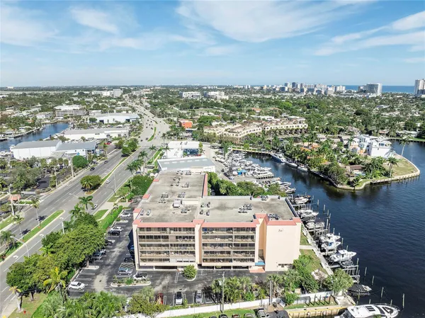 an aerial view of a city