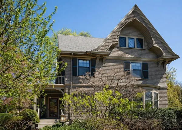front view of house with a small yard