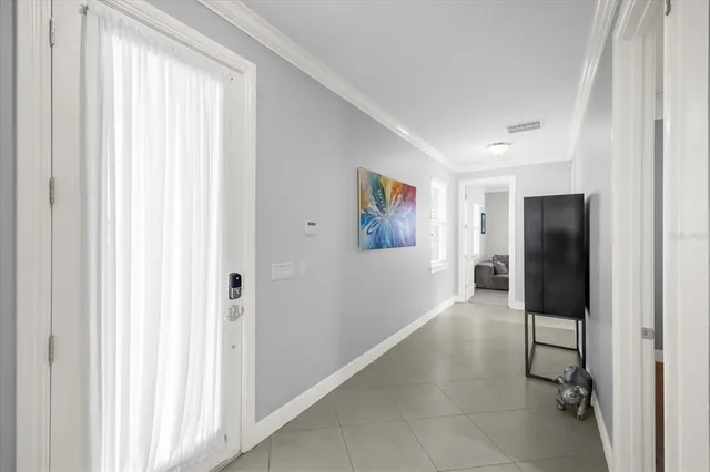 a view of a livingroom with a hallway