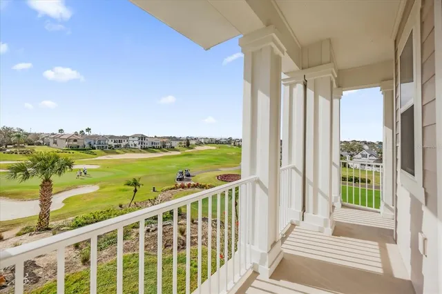 a view of a city from a balcony