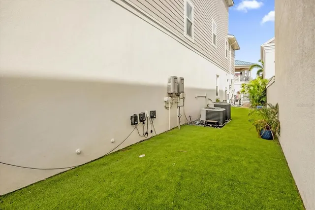 a view of yard with tall trees