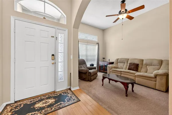 a living room with furniture