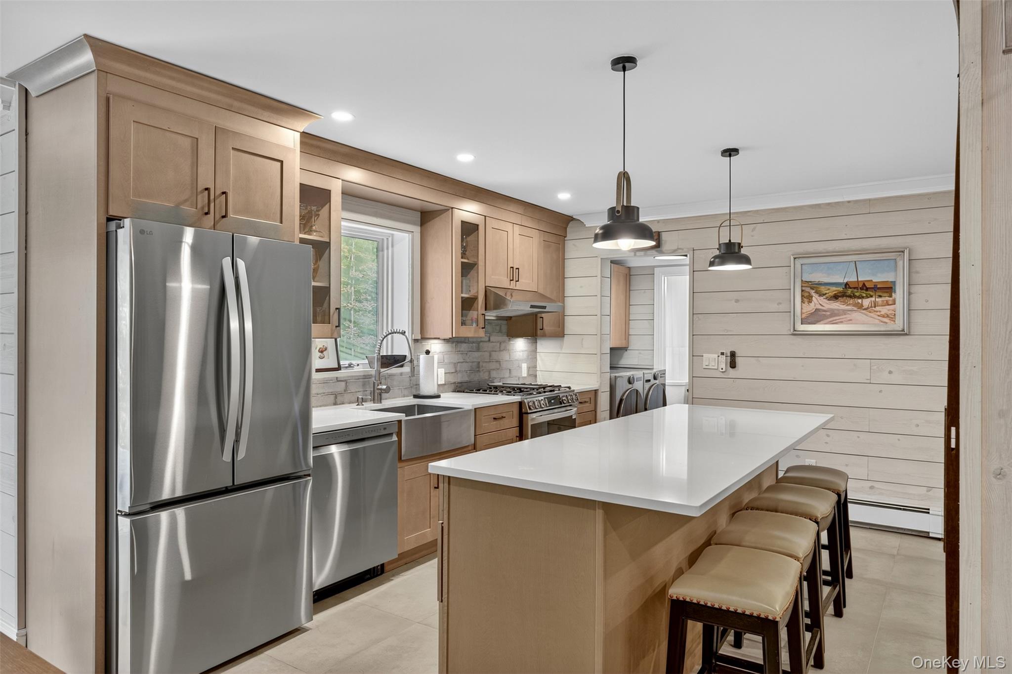 55 Ginger Road High Falls, NY 12440 - Photo 9 of 47 a kitchen with stainless steel appliances granite countertop a refrigerator a oven and white cabinets