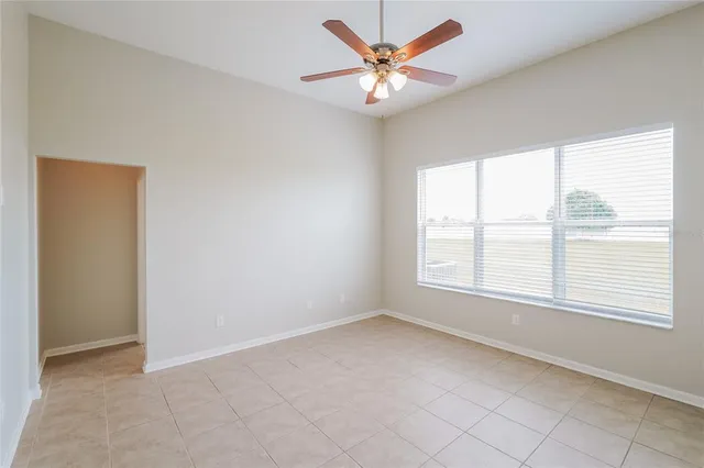 an empty room with a window