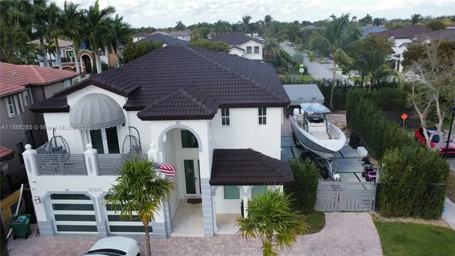 a aerial view of a house