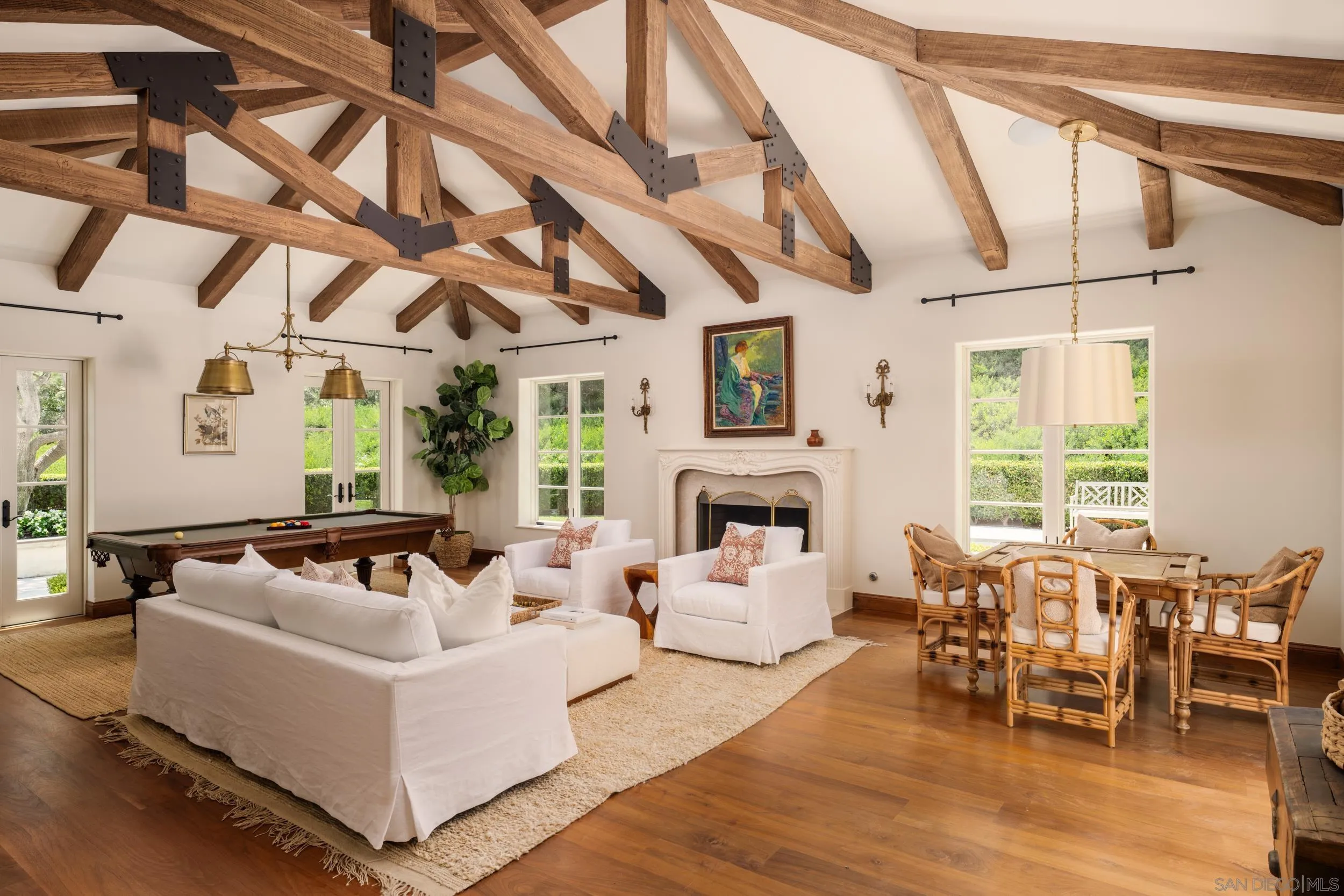 5406 Calzada Del Bosque Rancho Santa Fe, CA 92067 - Photo 5 of 30 a living room with furniture and fireplace