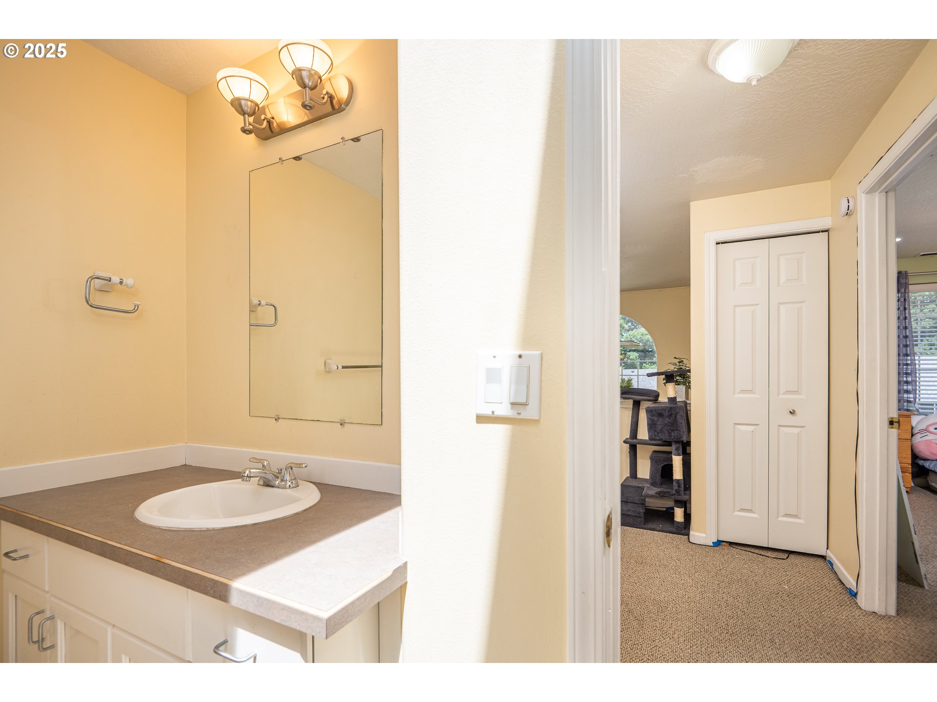 4217 Cole Way Springfield, OR 97478 - Photo 30 of 43 a bathroom with a sink a mirror and a shower