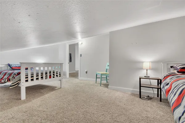 a view of a room with stairs