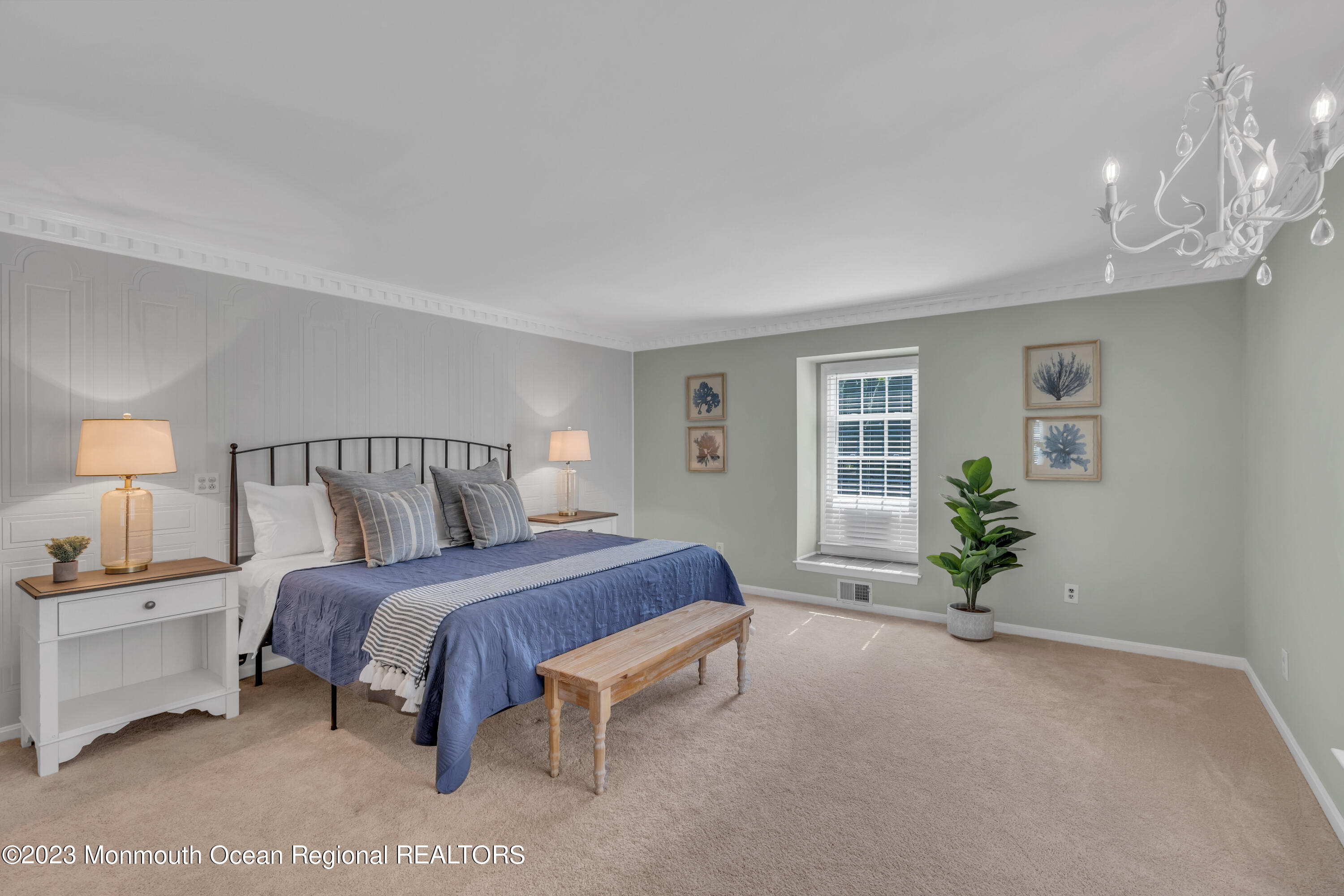 608 Brielle Avenue Brielle, NJ 08730 - Photo 27 of 56 a spacious bedroom with a bed and a potted plant