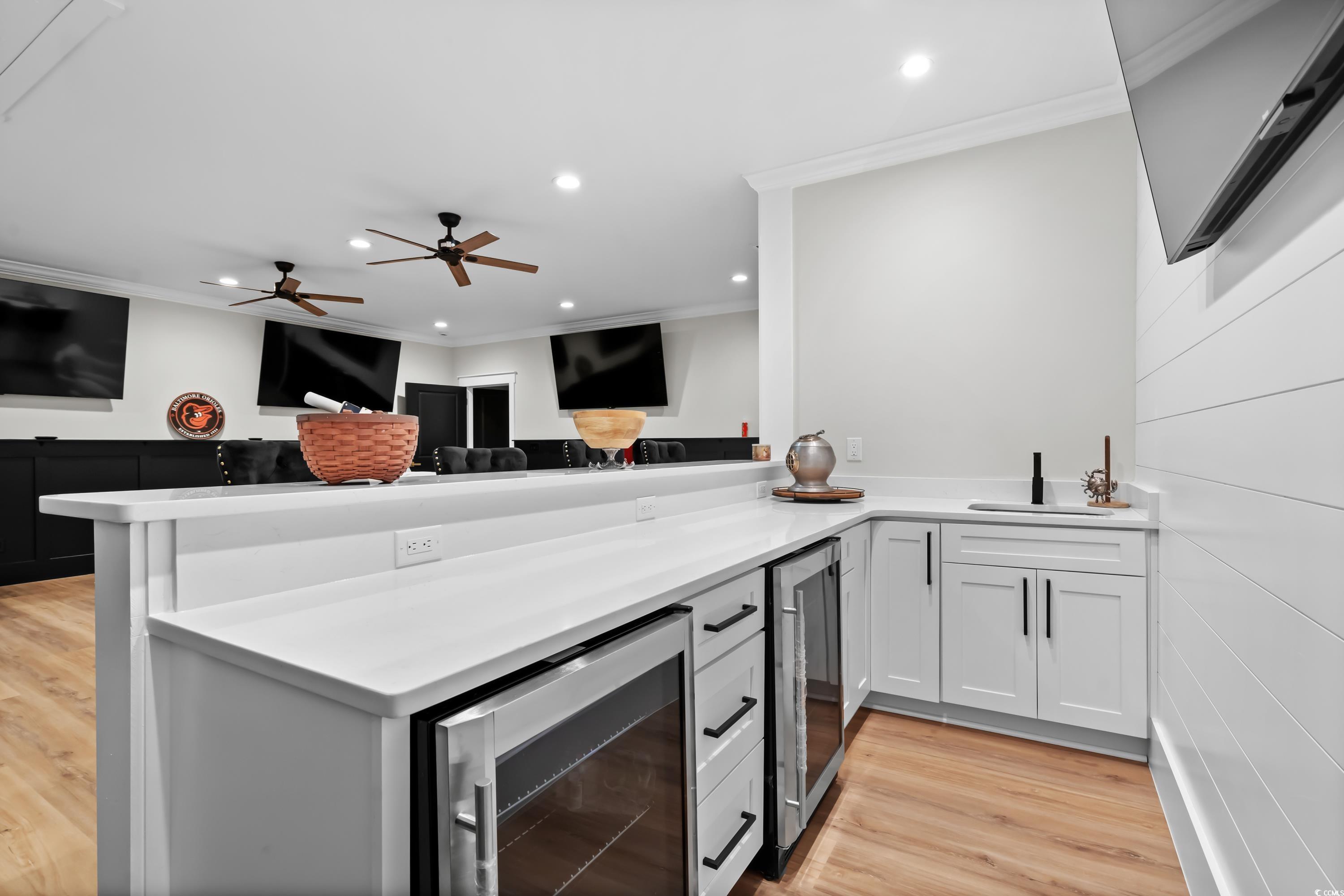 3427 Dewey Road Myrtle Beach, SC 29579 - Photo 33 of 40 Kitchen featuring wine cooler, recessed lighting,