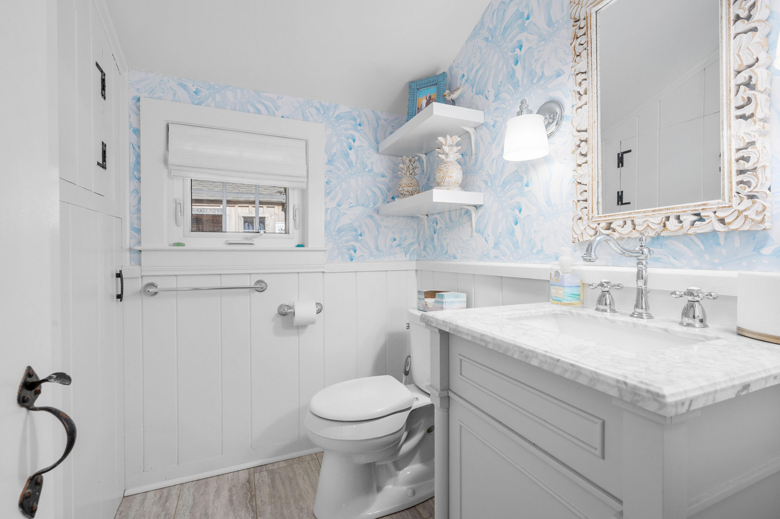 785 State Highway, Unit 9 Eastham, MA 02642 - Photo 14 of 30 a bathroom with a granite countertop sink mirror vanity and toilet