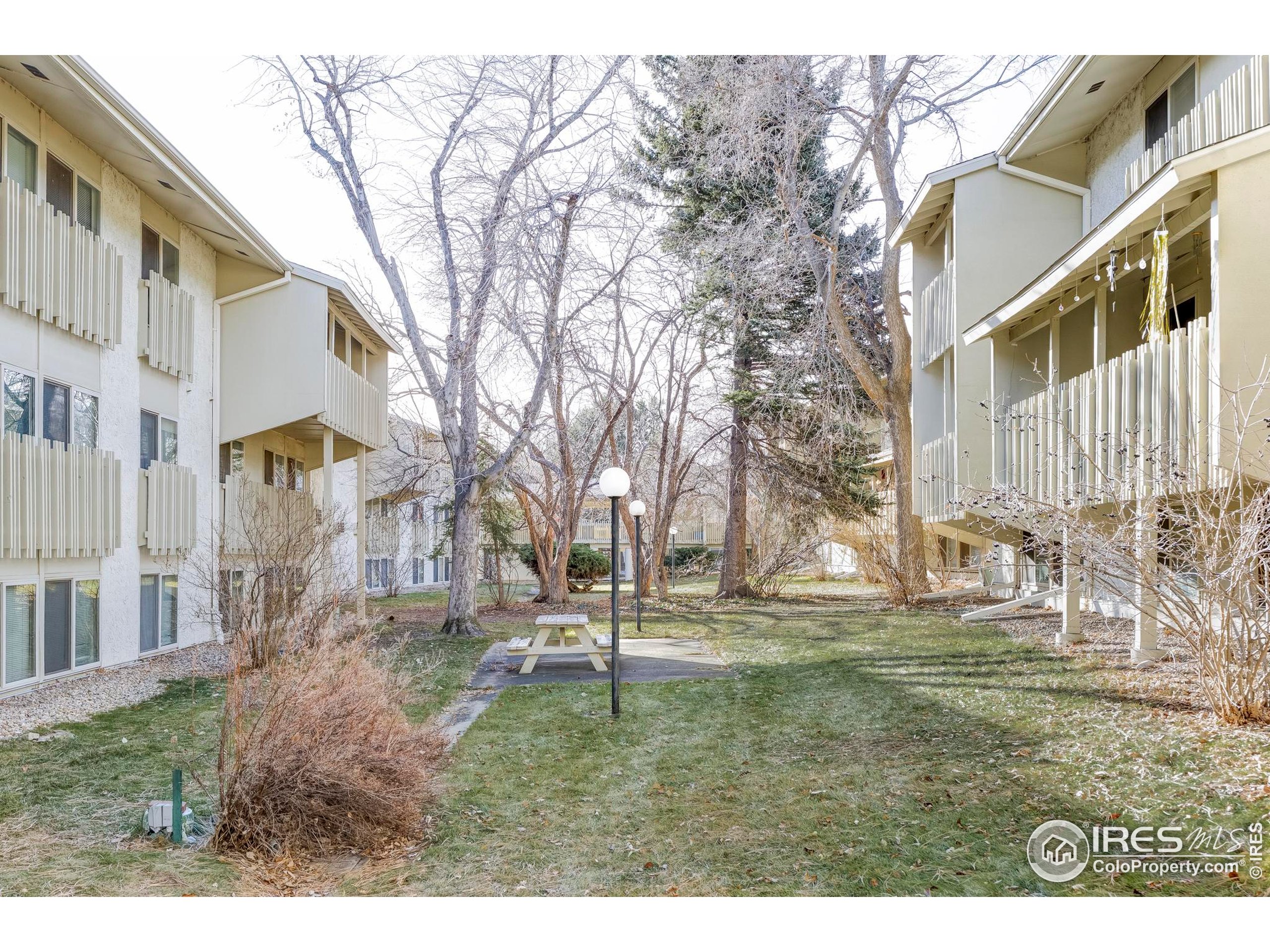 2707 Valmont Road, Unit 205D Boulder, CO 80304 - Photo 12 of 18 a backyard of apartments with large trees