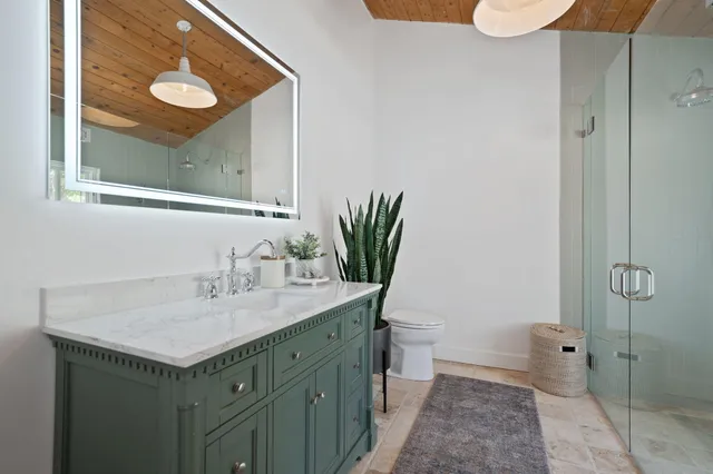 a view of a room with rack on the wall