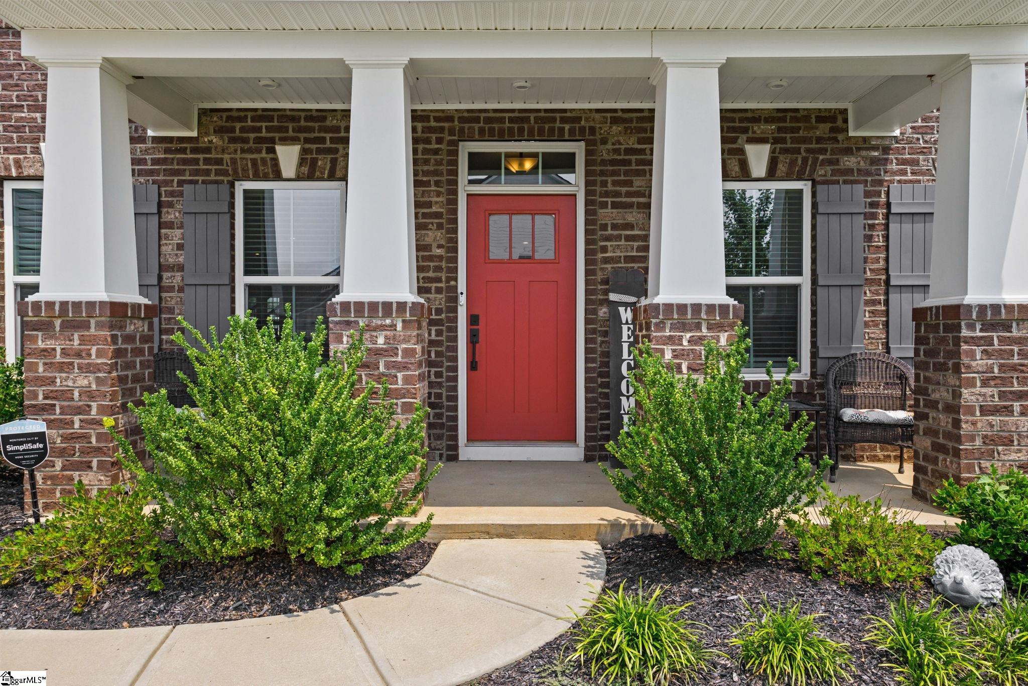 18 Blackfoot Road Greenville, SC 29607 - Photo 3 of 36 Beautiful Craftsman door entrance from covered porch. Lights controlled via Leviton or Alexa.
