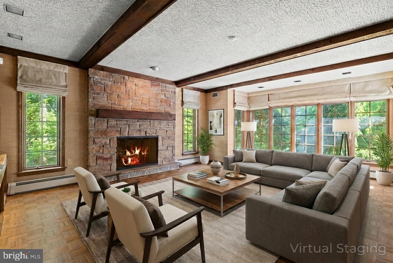 1802 Yardley Morrisville Road Yardley, PA 19067 - Photo 5 of 39 a living room with furniture and a fireplace