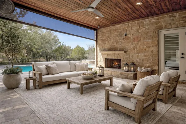 a kitchen with a stove and a microwave