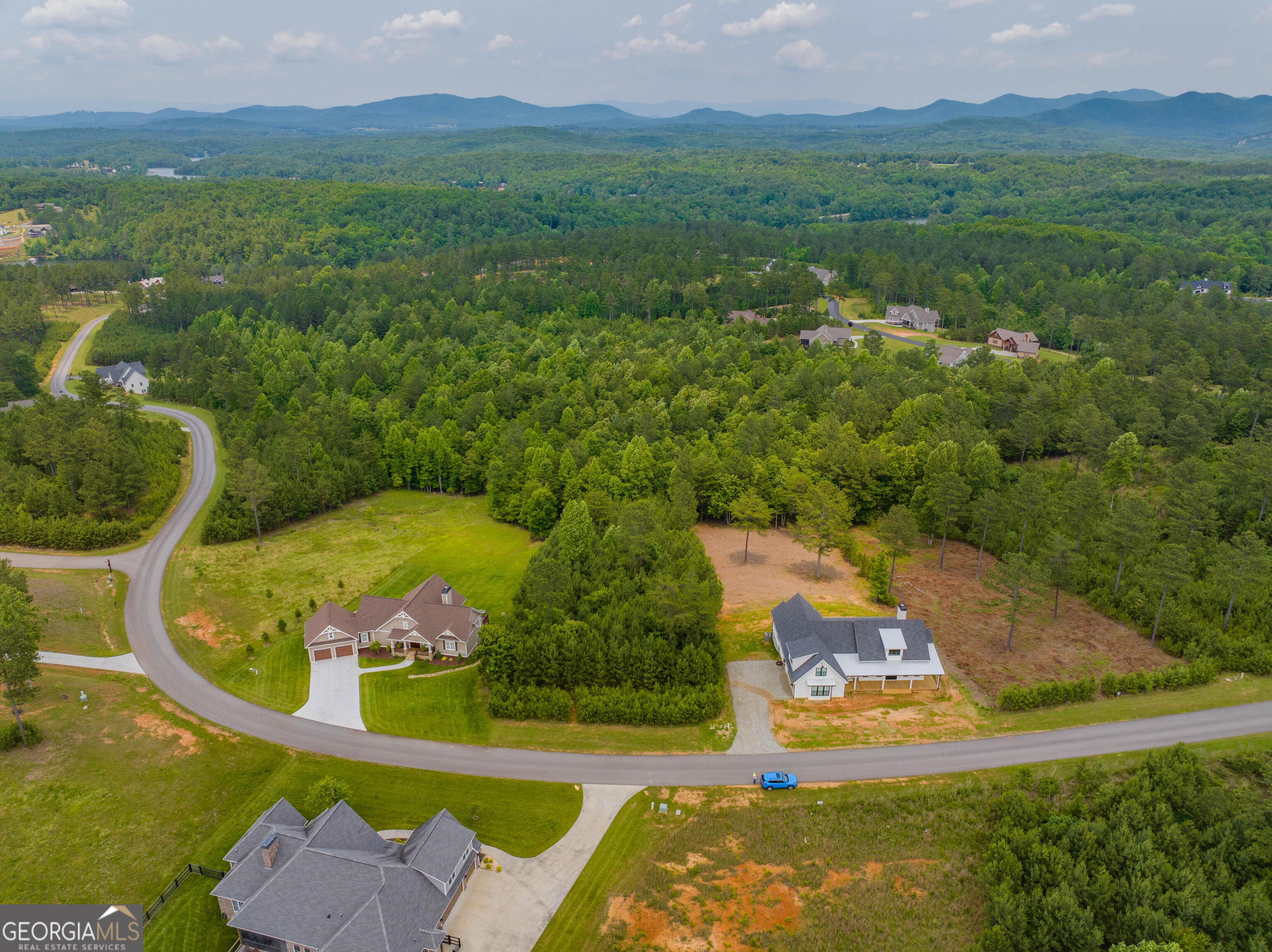 1146 Ridge Pointe Way Blairsville, GA 30512 - Photo 2 of 12 an aerial view of a house with a garden and swimming pool