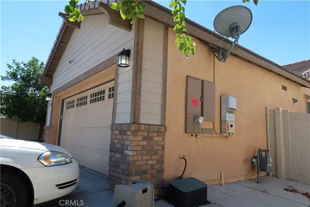 a front view of a house with patio
