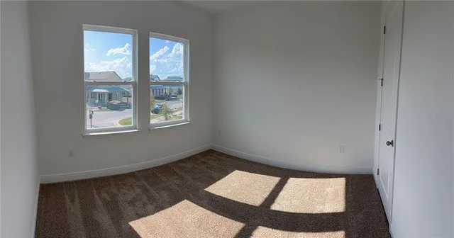 an empty room with a window