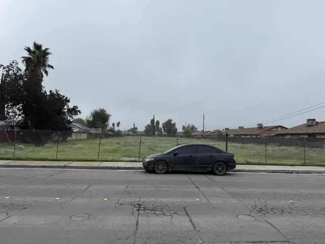 a car parked on the side of a road