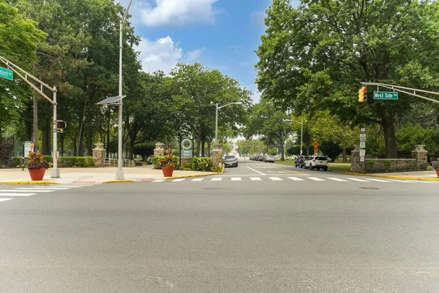 a view of a street with houses