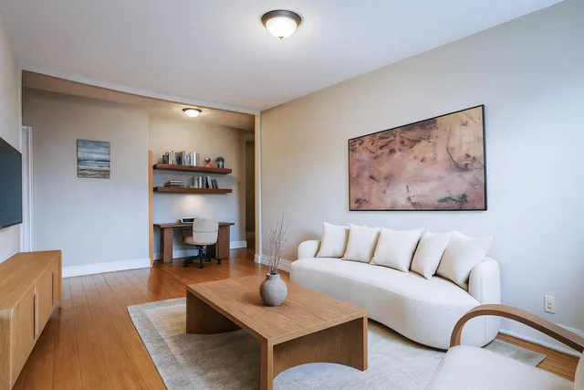 a living room with furniture