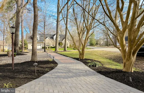 a view of a pathway with a yard