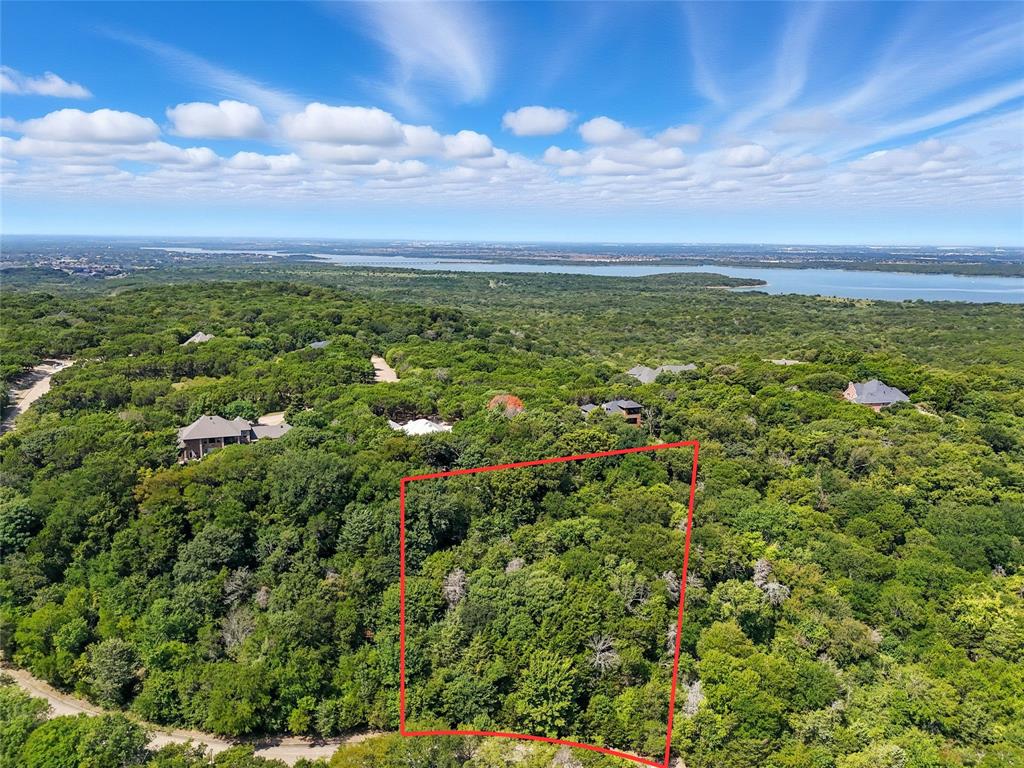 1917 Juniper Ridge Road Cedar Hill, TX 75104 - Photo 3 of 34 Aerial overview of property's location featuring a heavily wooded area and property parcel outlined