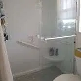 a bathroom with a shower