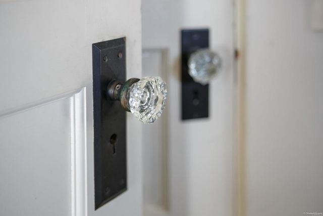 a close view of door lock